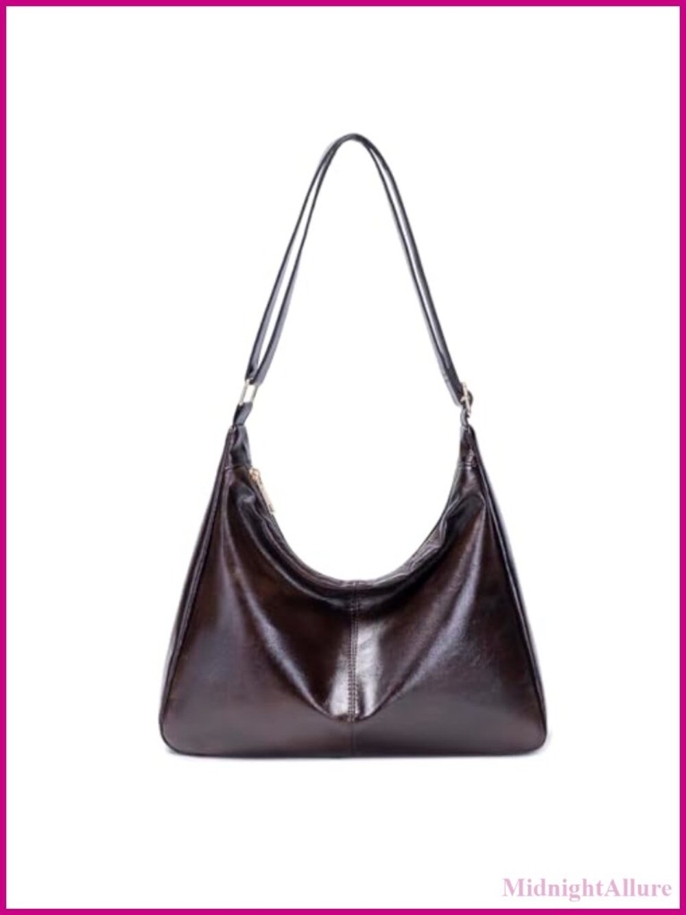 Large Capacity Vegan Leather Hobo Shoulder Bag Slouchy Crossbody Tote